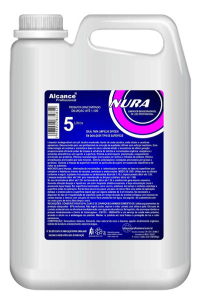 Limpador Apc Biodegradável 5l Até 1:100 - Nura - Alcance 0 Limpador Apc Biodegradável 5l Até 1:100 - Nura - Alcance 0