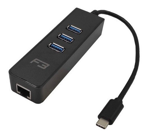 Cabo Adaptador Usb-c 3.1 X Hub 3p Usb 3.0 Com Rj45 1000 Mbps 0