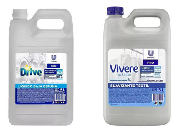 Combo Drive Jabón Líquido 5 Lts Y Vivere Suavizante 5lts 0
