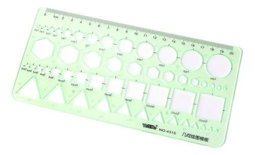 Modelo Geométrico De Círculo Quadrado Hexagonal Régua Stenci 0