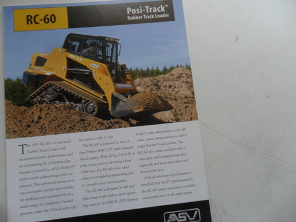 Folleto Tractor Loader Mecanica Oruga Asv Rc60 Perkins 404 0