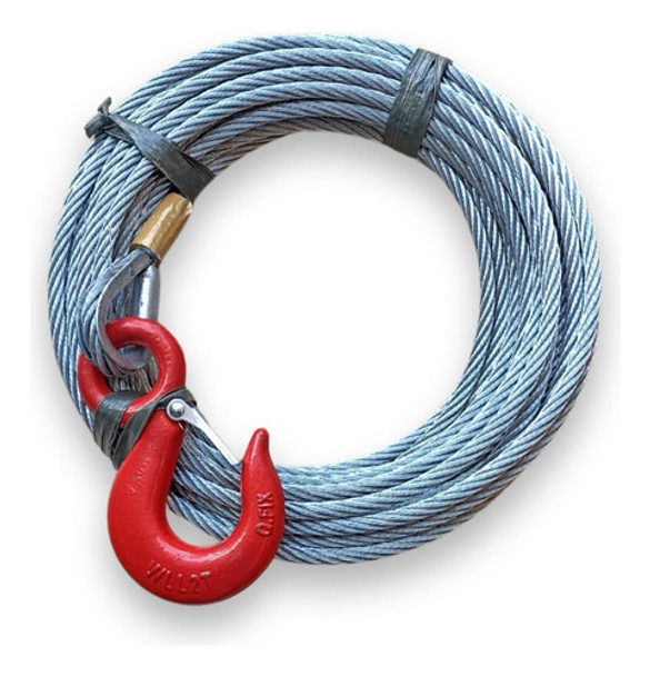 38 Metros Cabo De Aço 3/8 10mm P/ Plataforma + Gancho 5 Ton 0 38 Metros Cabo De Aço 3/8 10mm P/ Plataforma + Gancho 5 Ton 0