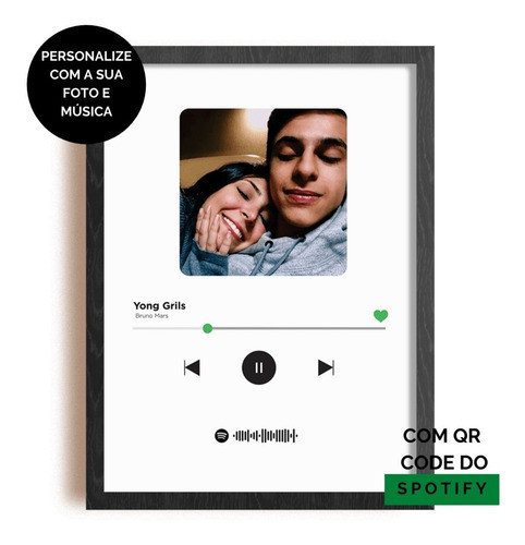 Quadro Interativo Spotify - Com Foto E Música 0
