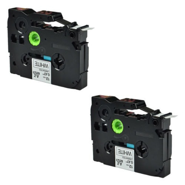 2pk Negro Sobre Blanco Compatible Con Etiqueta De Tze-231 Br 0