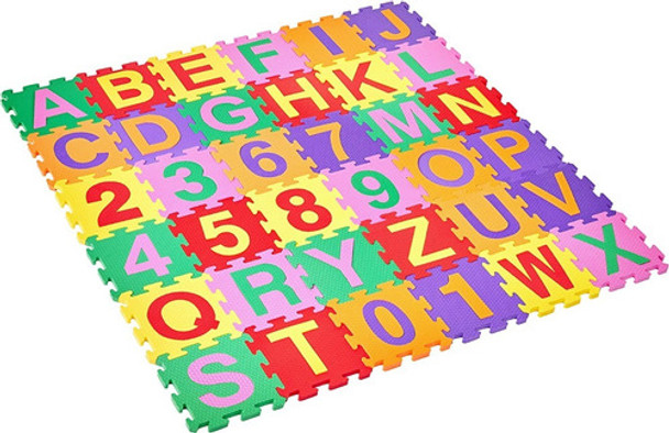 Tatame Infantil Com Letras E Números 16x16 Cm 36 Peças 0