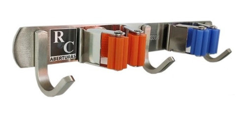 Soporte Para Escobas Acero Inoxidable Naranja/azul- Rca 0