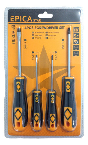 Juego De Destornilladores 4pcs Epica Star 0