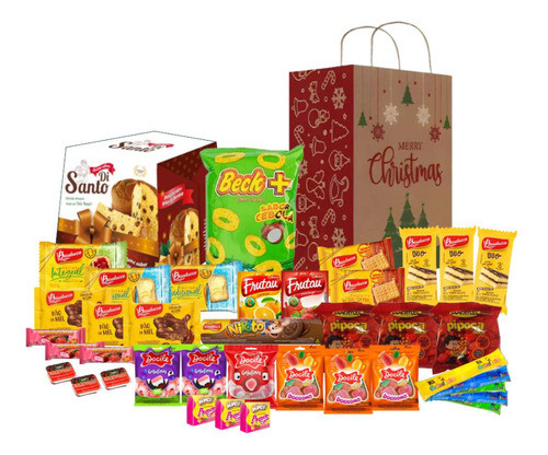 Cesta De Natal Lembrança 40 Itens Ref.4062 Presente Natalino 0