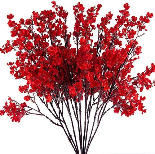 Flores Artificiales Decorativas Rojas (10 Piezas) 0