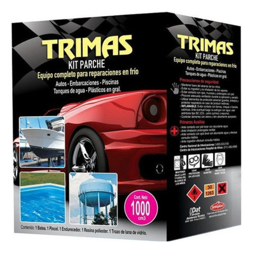 Kit Parche Trimas Reparación Fibra Vidrio Piscinas 500 Cc 0