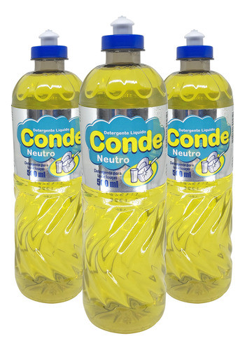 3 X Detergente Líquido Lava Louças Neutro - 500 Ml 0
