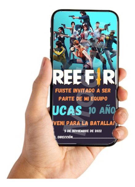 Tarjeta Invitación Digital - Cumpleaños Free Fire 0
