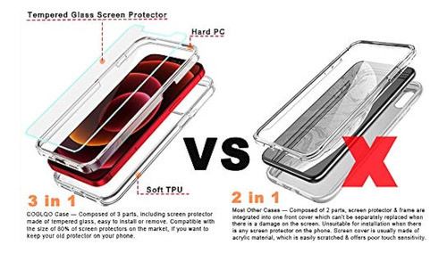 Coolqo Compatible Para iPhone 12 / iPhone 12 Pro Case 6.1 Pu 0