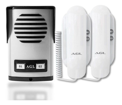 Kit Interfone Porteiro Coletivo Agl 2 Pontos Com 2 Monofones 0