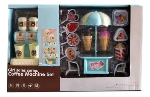 Set Heladeria Cafeteria Maquina Comida Juego Cocina Juguete 0