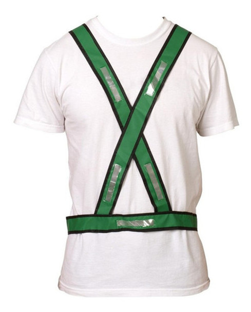 Colete Refletivo Verde Em X Obra / Sinalizacao- 3 Unid 0