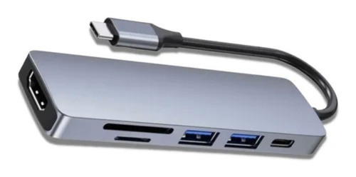 Hub Adaptador Usb Tipo C 6 Em 1 Com Hdmi 4k Macbook Pro/air 0