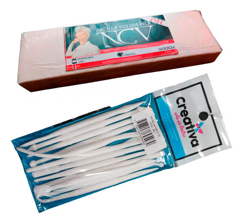 Ncv Arcilla Polimérica Piel 500gr Con Set Mini Estecas 0