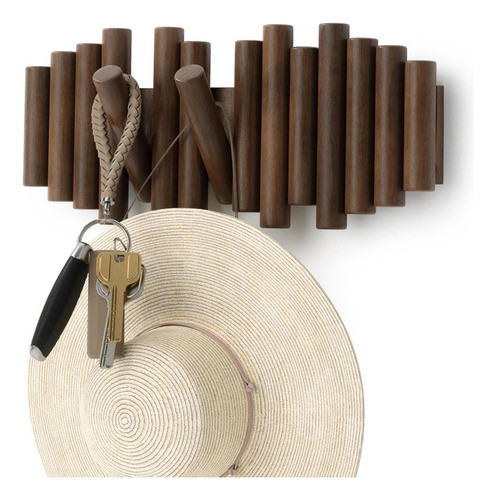 Perchero De Pared Nuez X5 Picket 0