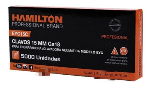 Clavos Engrapadora Clavadora Eyc Hamilton 5mil 2 X 15 Mm 0