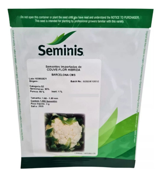1.000 Sementes De Couve-flor Híbrida Barcelona Cms - Seminis 0