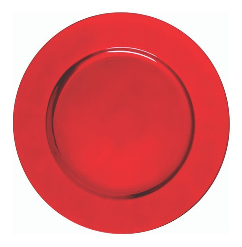 Sousplat Redondo Vermelho Liso Polipropileno 33cm 0