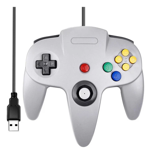 Control D/juegos Classic N64 Saffun Cable/window/pc/mac/gris 0