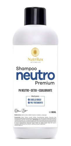 Shampoo Neutro X 1 Litro  Limpieza Profunda Premium Ph7 0