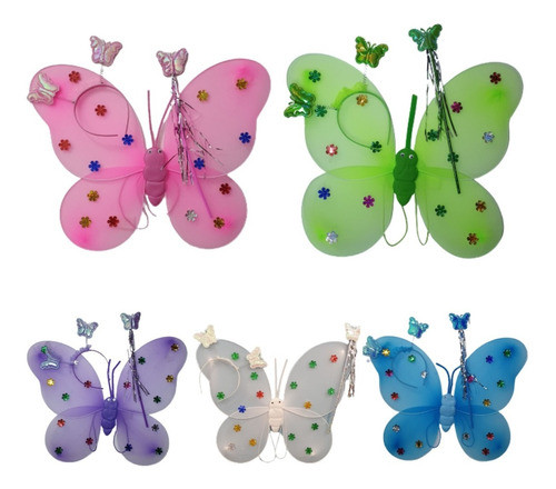 Ala Mariposa Con Vincha Y Varita X 3 Unidades 0
