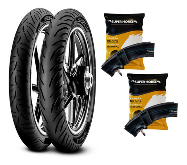 Kit Cubiertas Pirelli Super City Honda Cg Titan +camaras Sh 0