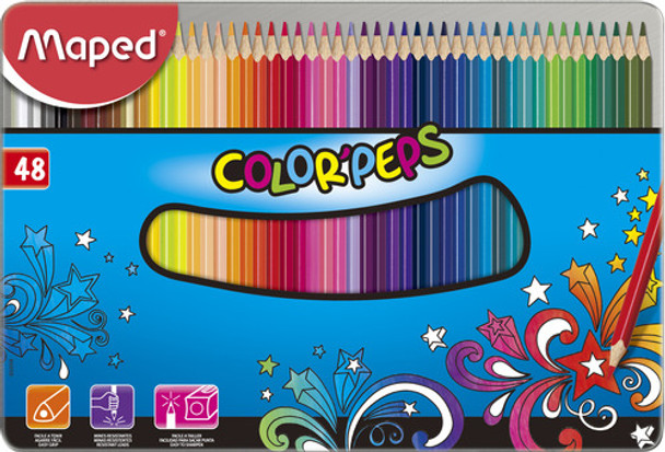 Lapices Colores Maped Caja Metalica X48 Serviciopapelero 0