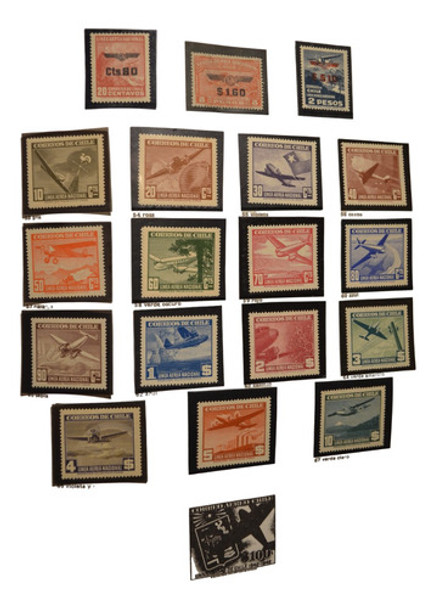 Cha50 Chile Varias Series Correo Aéreo Años 1940-42 Nuevas 0