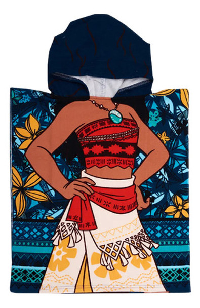 Poncho De Toalla Infantil Piñata Moana Con Capucha 50x120cm 0