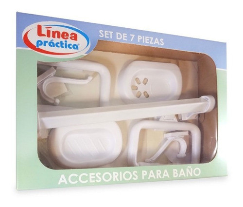 Ser Kit Accesorios Para Baño Plásticos De 7 Piezas Práctica 0