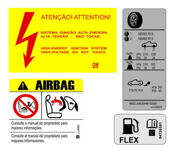 Etiquetas De Advertência Montana - Chevrolet - Frete Grátis 0