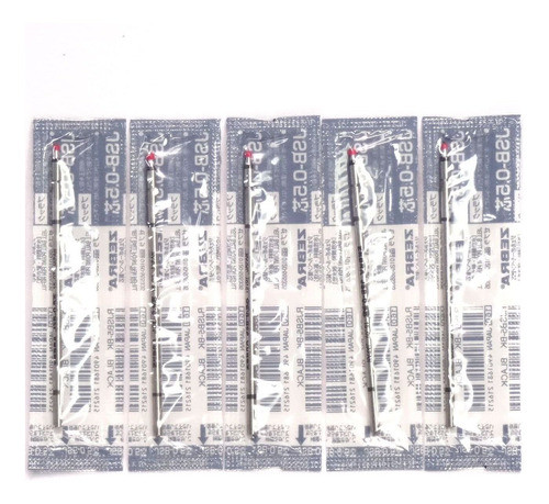 Recambio De Tinta Negra Para Boligrafo Zebra 0.5 Mm 5-pack 0
