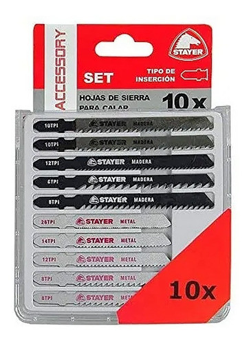 Juego Set 10 Hojas Caladora Stayer Madera Y Metal Enc T 0