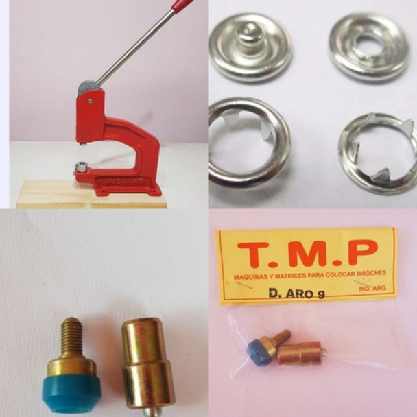 Maquina Para Broches + Matriz Doble Aro 9+ Broches Doble Aro 0