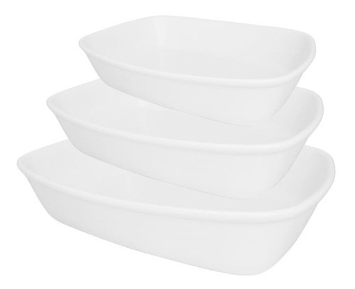 Conjunto Travessa Refratária Oxford 3 Peças Porcelana Bake 0