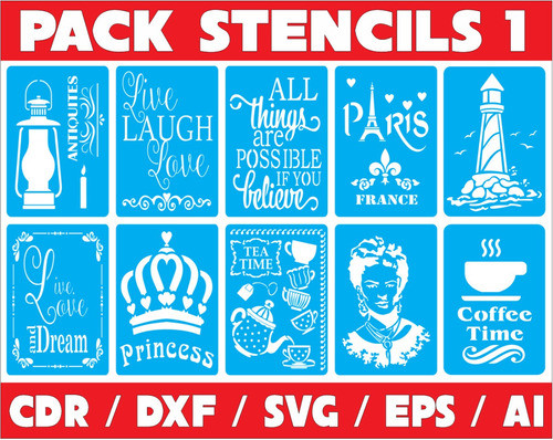 Pack De Vectores Corte Laser - 220 Stencils Variados 0
