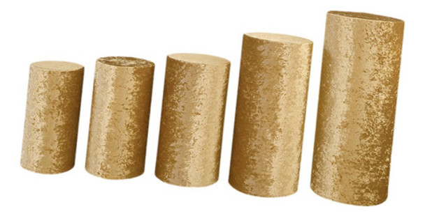 5x Suporte De Pedestal De Cilindro Cobre Tampas De Ouro 0