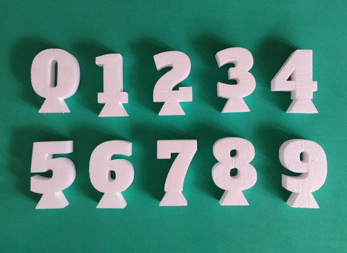 Velas Numeros En Telgopor Crudo 8cm De Alto X 100 Unidades 0