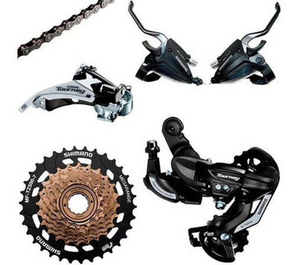Kit Transmissão Shimano Tourney 14/34d 3x7 Velocidade Cambio 0