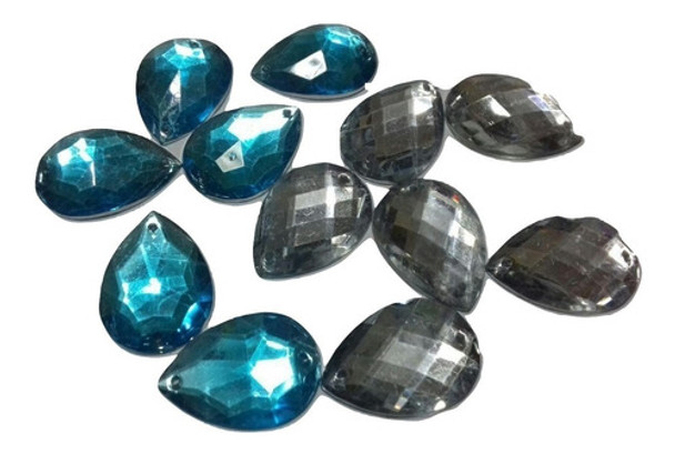 Gema Acrilica Facetada Gota Lagrima 18 X 25 Mm X 100 Unid 0