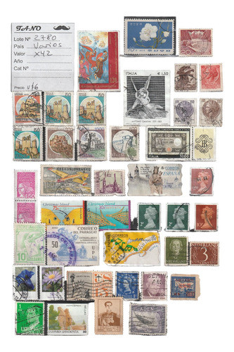 Lote2780 Varios Países X 42 Ejemplares Para Clasificar 0