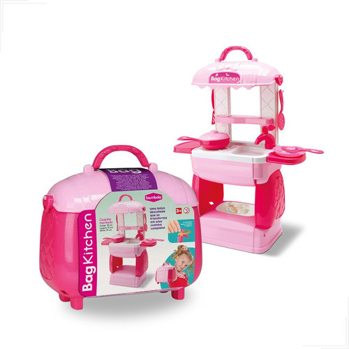 Brinquedo Mini Cozinha Infantil Rosa Bag Kitchen De Menina 0