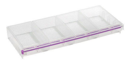 Organizador De Plastico Transparente De 4 Compartimentos 0