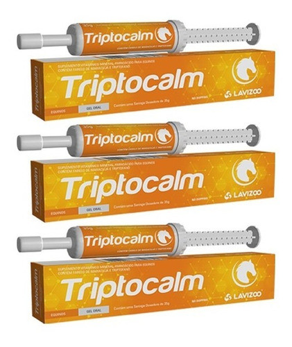 Kit C/ 03 Tranquilizante Para Cavalos Triptocalm 35g Lavizoo 0