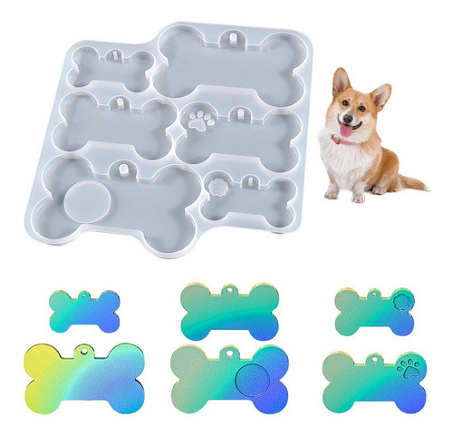 Molde Silicona Huesos Identificador De Perro Especial Resina 0