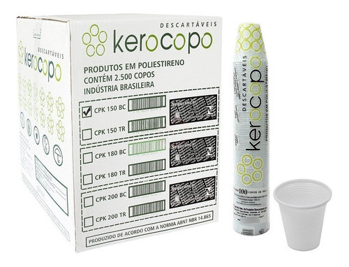 2500 Copos Plastico Descartavel Kerocopo 150ml Translucido 0